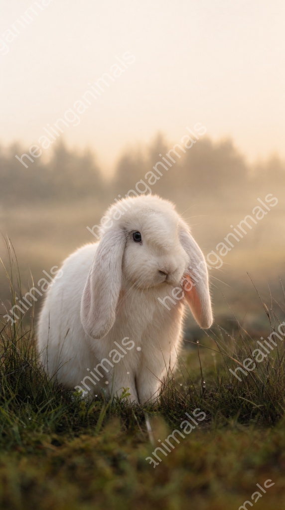 White Rabbit Misty Meadow - Healing Wallpaper Set
