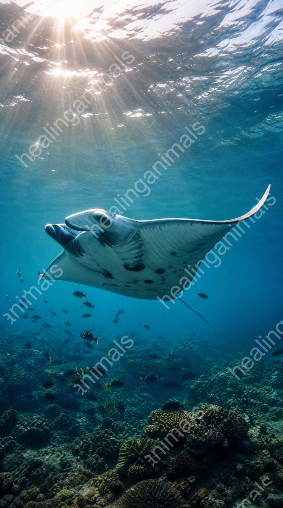 Manta Ray Ocean - Healing Wallpaper Set