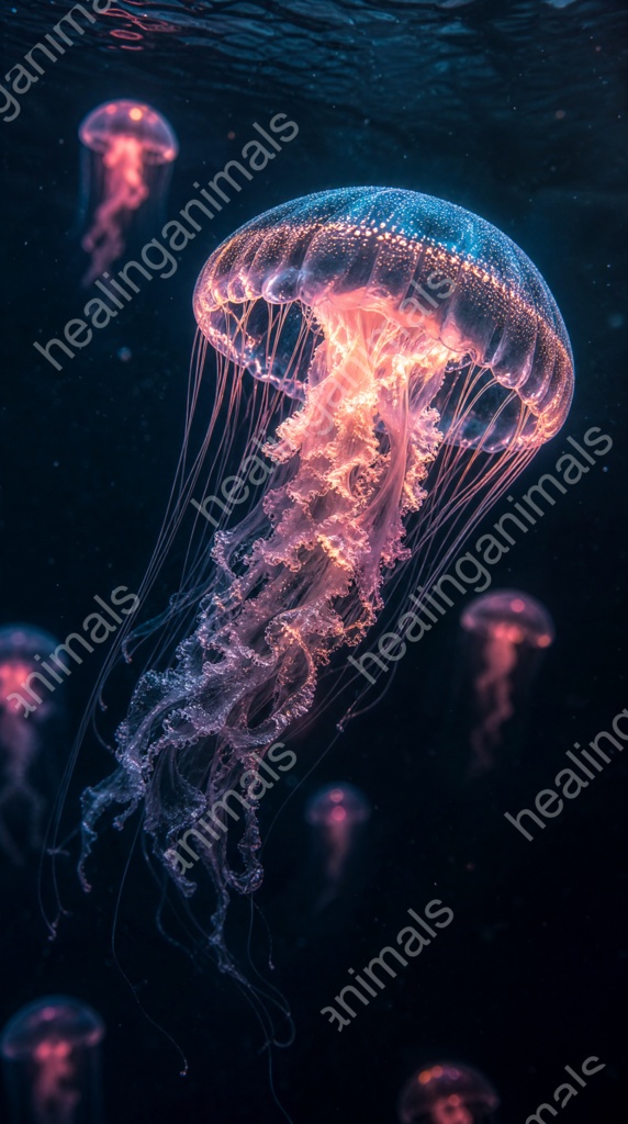 Bioluminescent Jellyfish - Healing Wallpaper Set