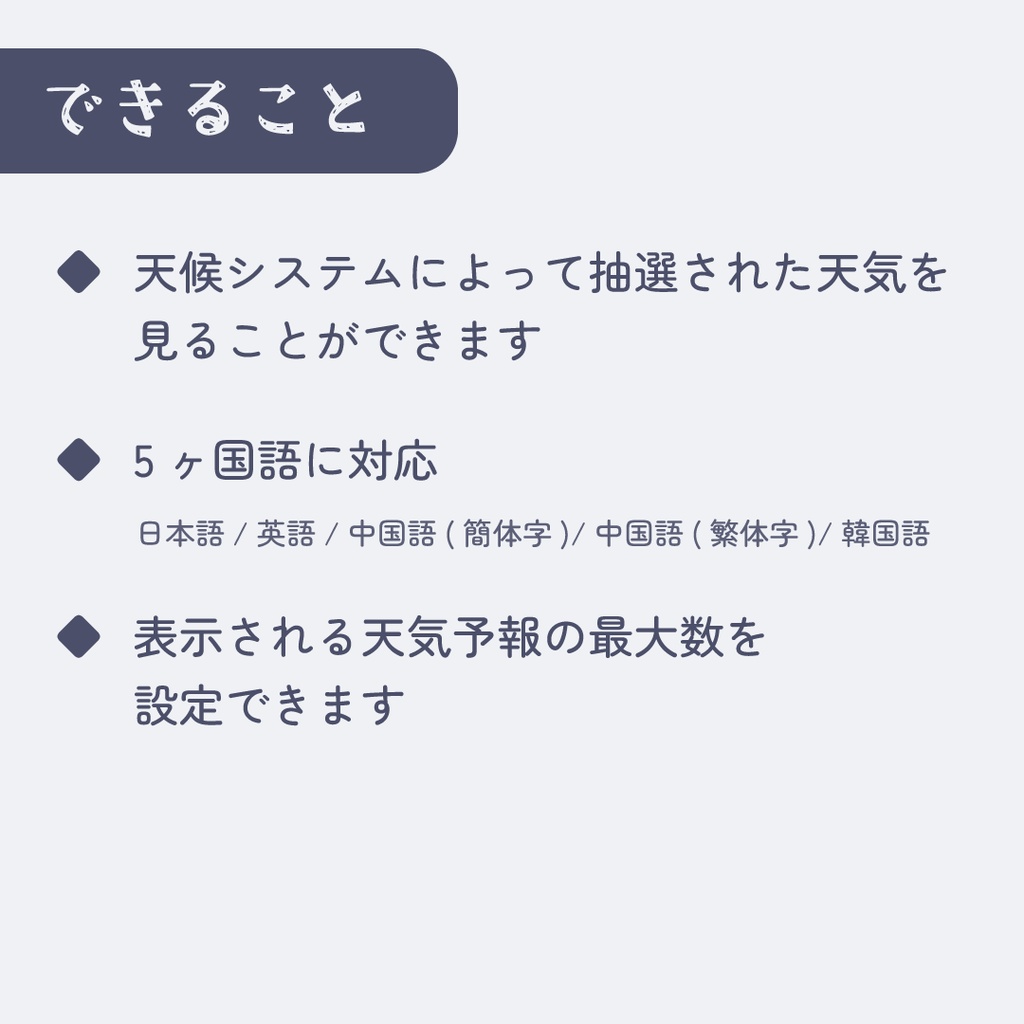 天気予報パネル【天候システム拡張機能】
