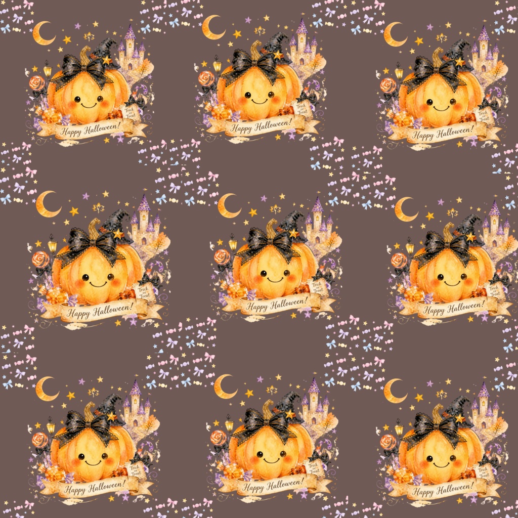 ハロウィン水彩デジタルペーパー3柄|黒猫・かぼちゃ・おばけ|ラッピング・手帳・コラージュ素材