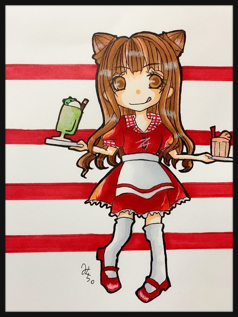 オリジナルキャラクター なぎさちゃん 原画イラスト Popcandystar Booth