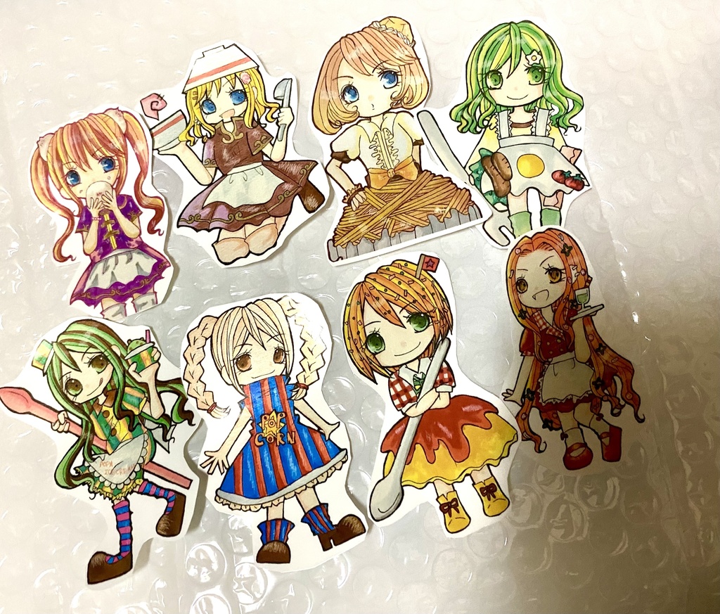 食べ物擬人化フレークシール