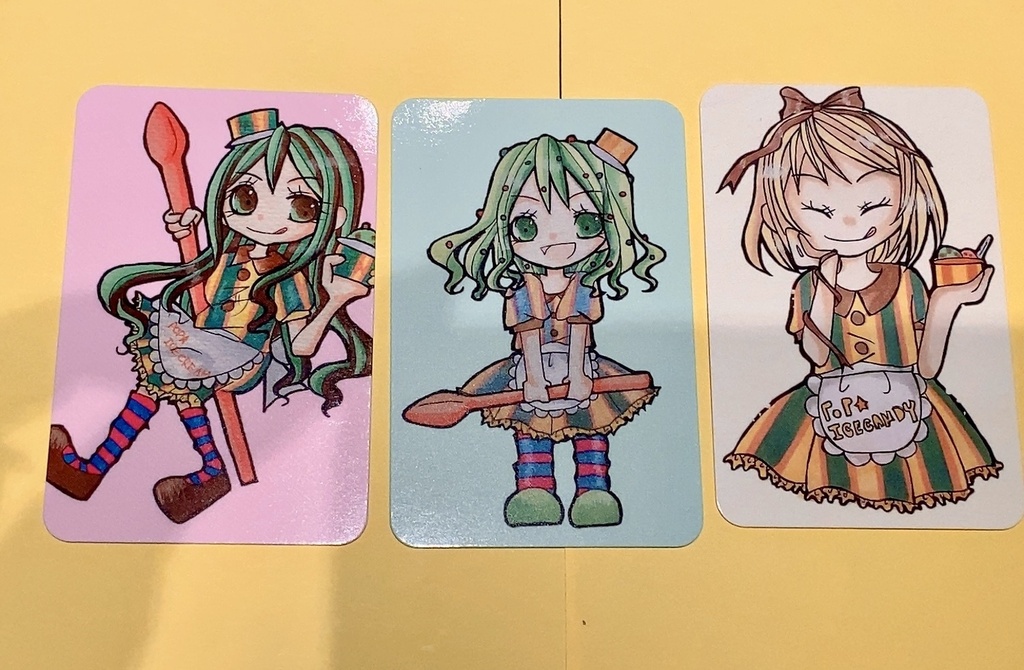 アイス擬人化3枚セット(イラストカード)