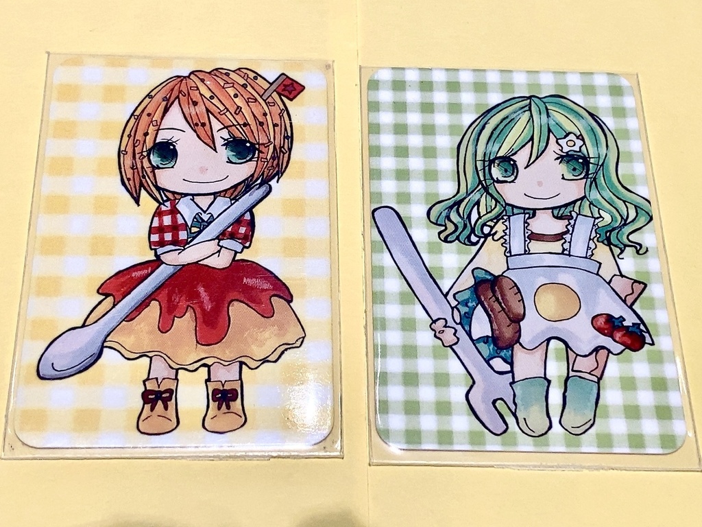 ご飯擬人化　イラストカード2枚セット