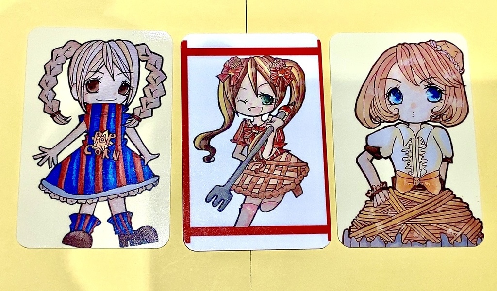 スイーツ擬人化　イラストカード3枚セット
