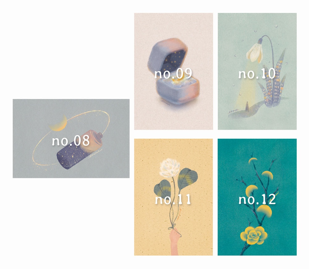イラストカード no.8～12（ポストカードサイズ）
