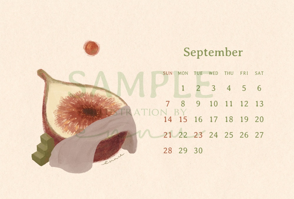2025年9月カレンダー 印刷用+スマホ壁紙