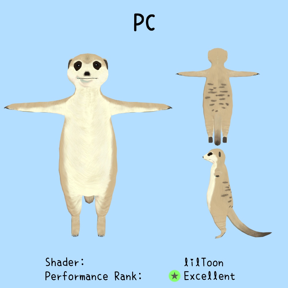 『ミーアキャットのミーヤちゃん / Meeyeah-chan』オリジナル3Dモデル