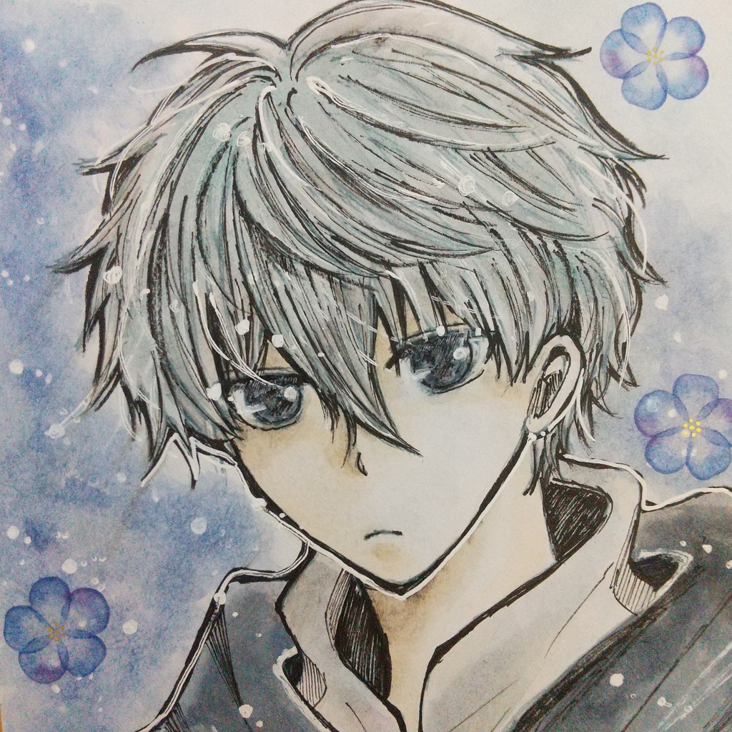 手描きイラスト　色紙