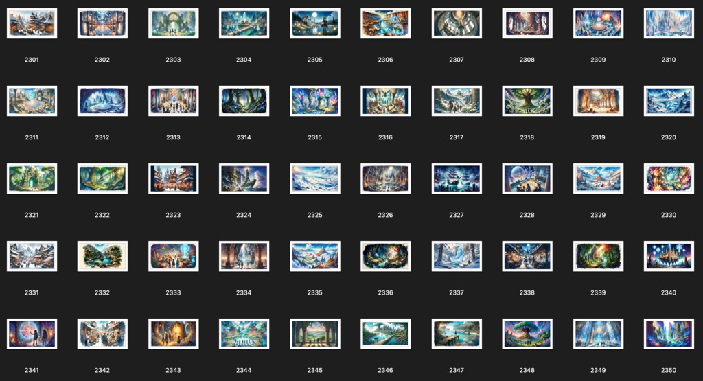 No.2301-2400 Concept art style illustration collection