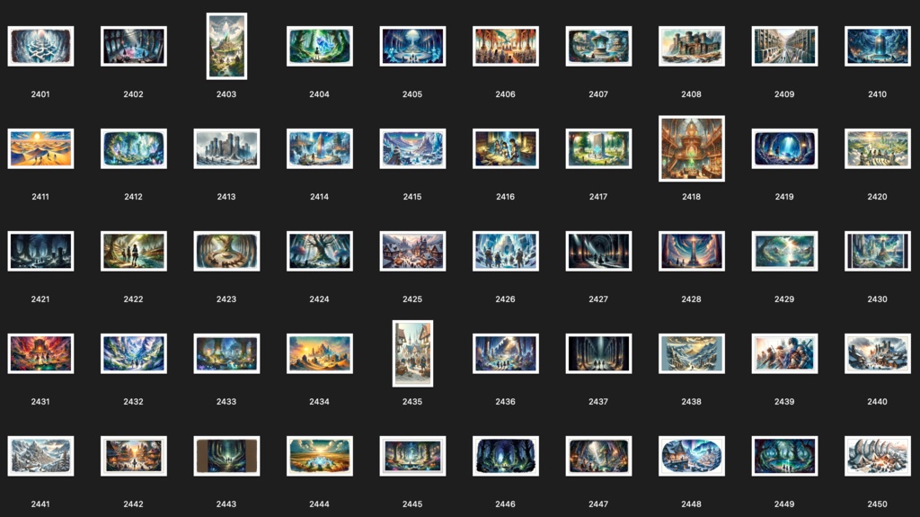 No.2401-2500 Concept art style illustration collection