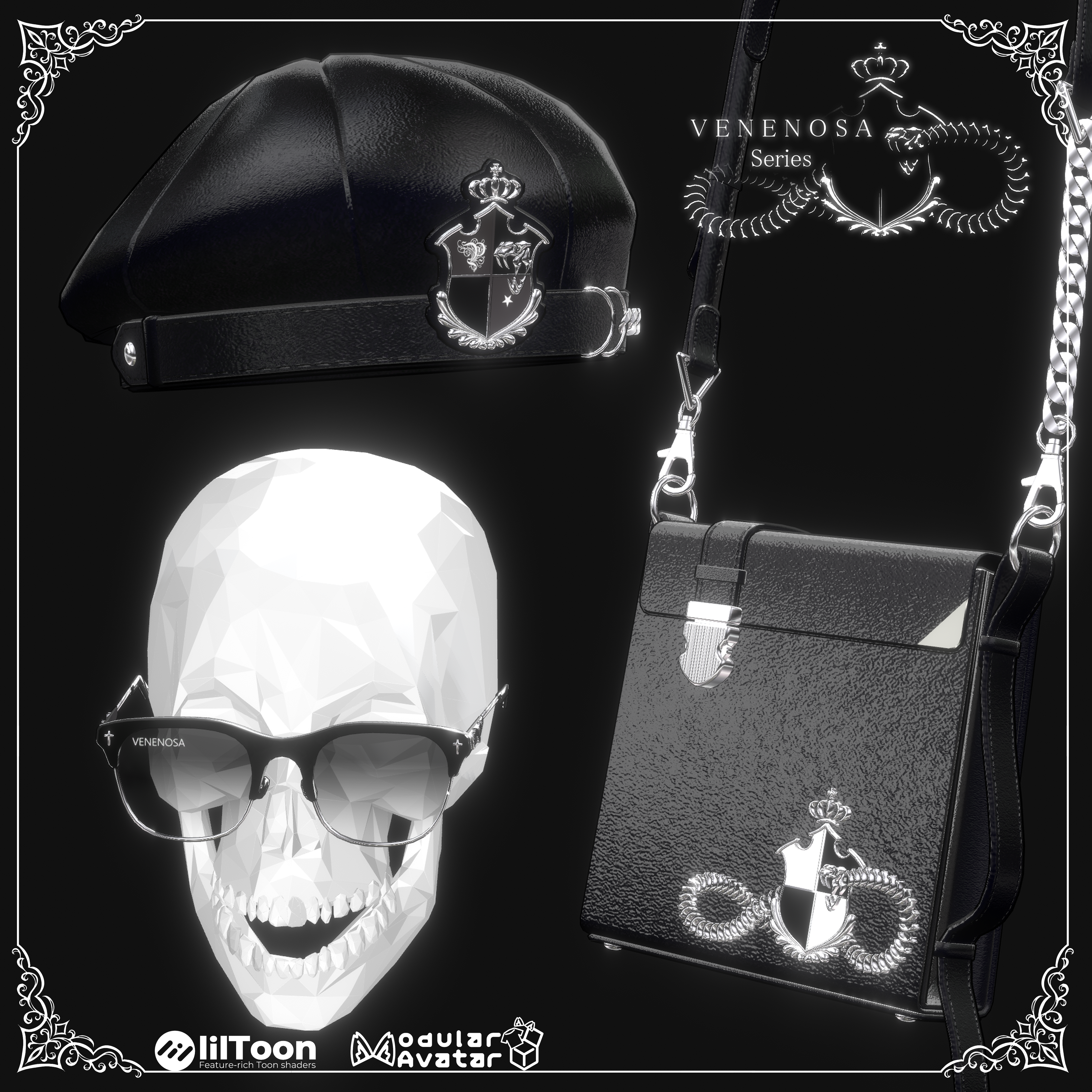 【VENENOSA】ショルダーバッグ、ベレー帽、眼鏡（完全版限定の特典）セット Updated！