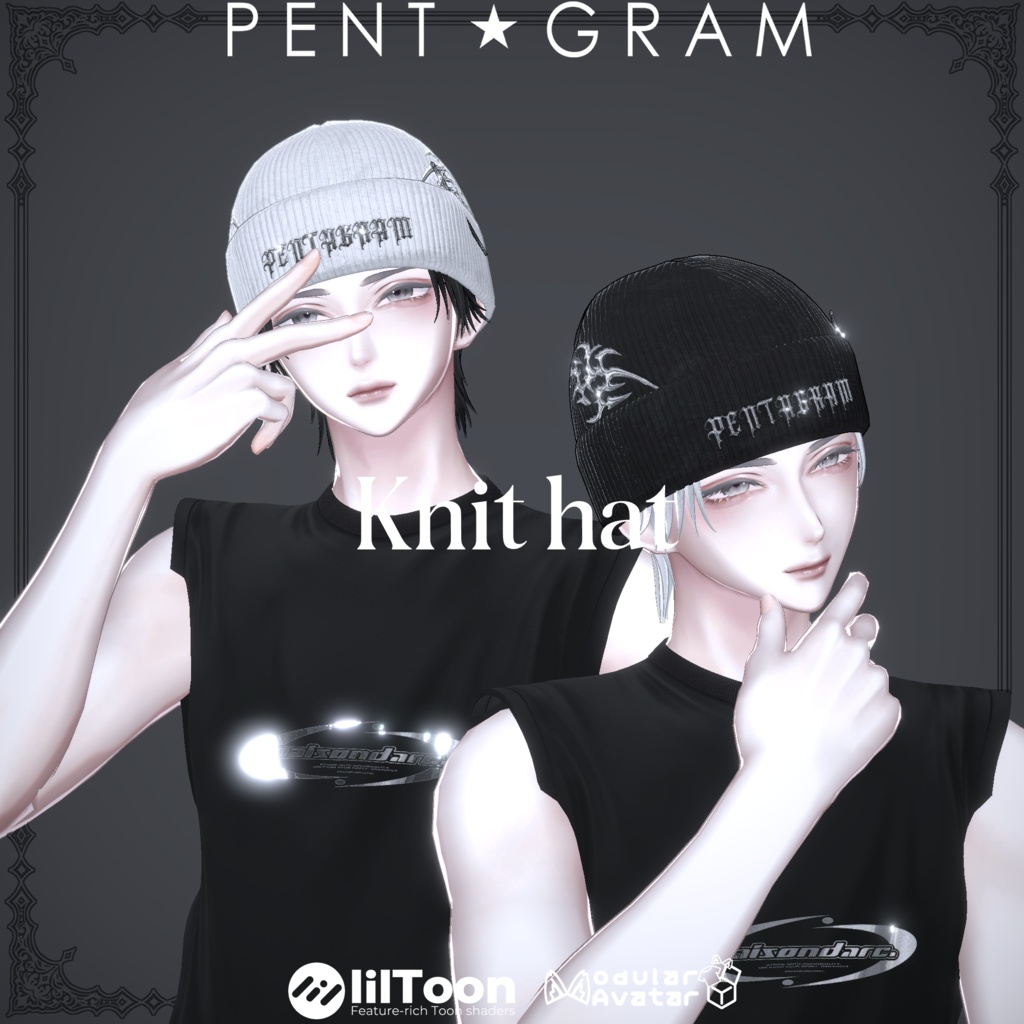 Cap&Knit hat(髪型付き)