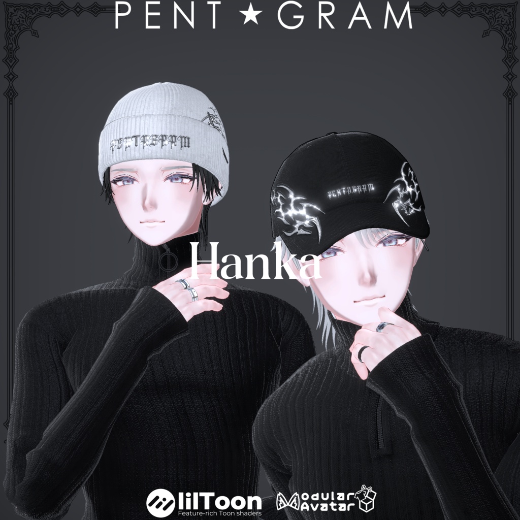 Cap&Knit hat(髪型付き)