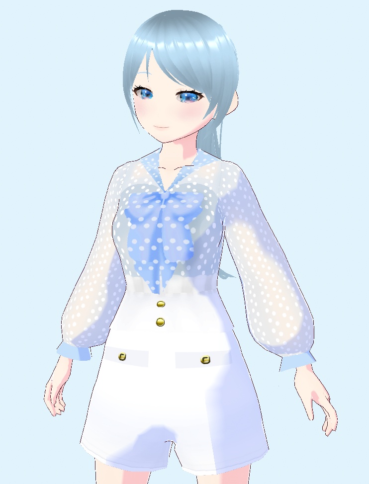 【3色セット】シアーリボンコーデ|ブラウス&ショートパンツ【XWear対応】