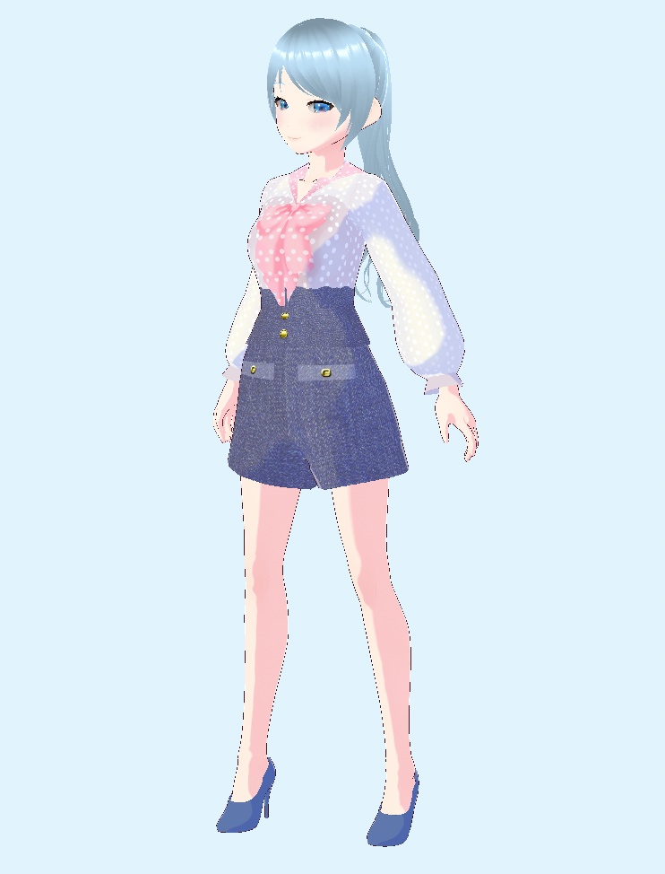 【3色セット】シアーリボンコーデ|ブラウス&ショートパンツ【XWear対応】