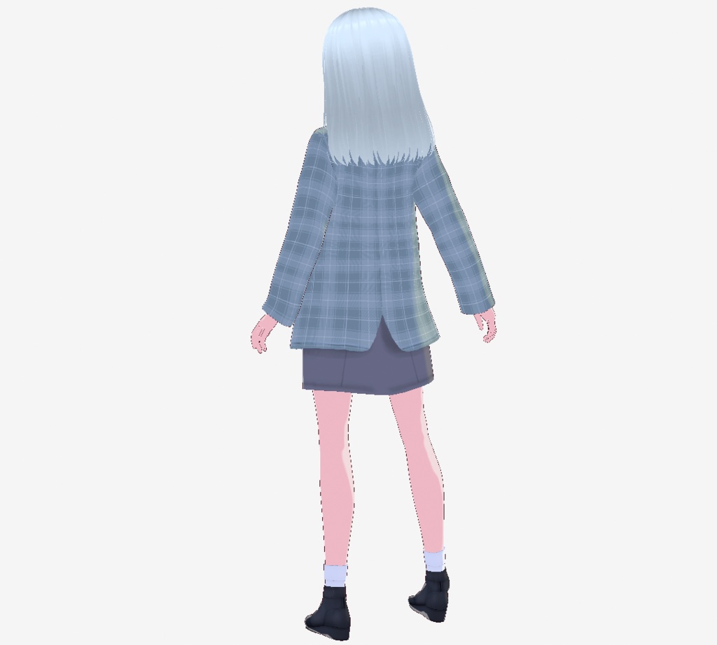 【VRoid衣装】Sky Check Coat Set|3色セット