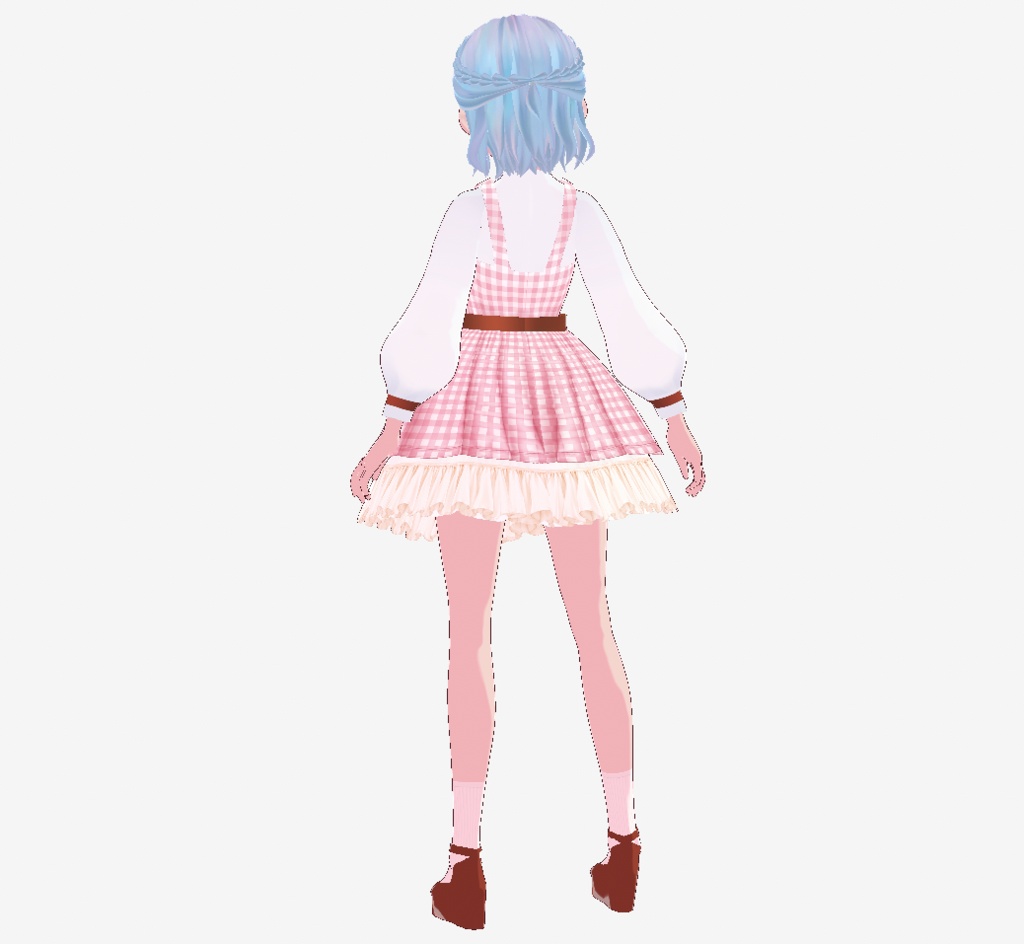 【VRoid】Gingham Dress - ギンガムチェックドレス - 2color