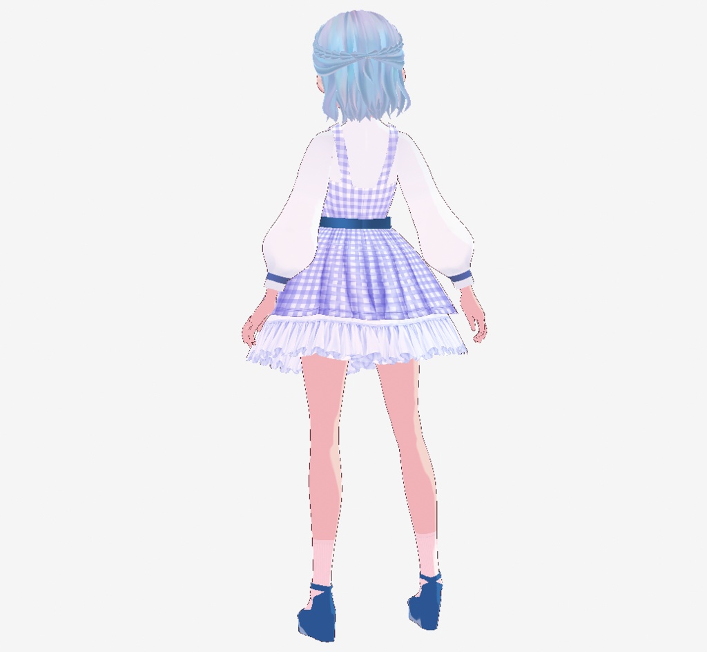 【VRoid】Gingham Dress - ギンガムチェックドレス - 2color