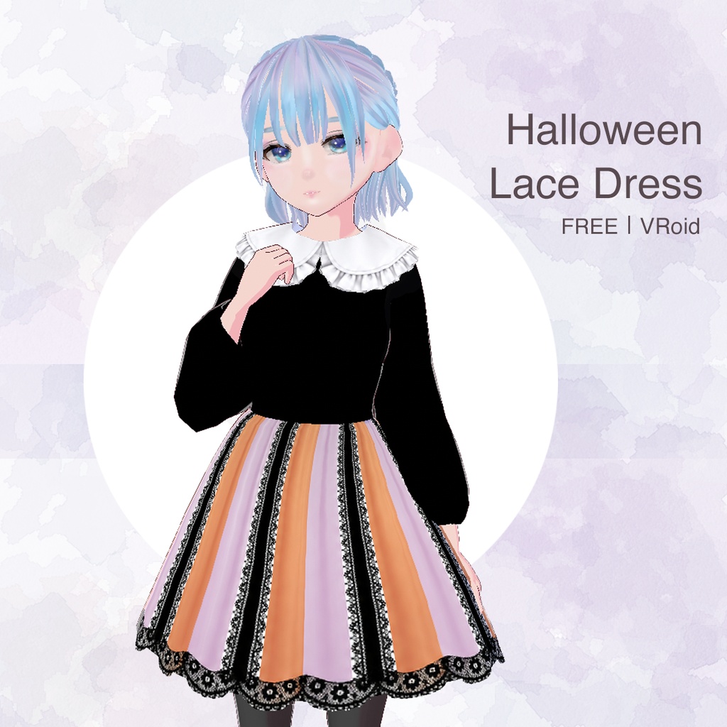 【期間限定無料】Halloween Lace Dress｜VRoid衣装