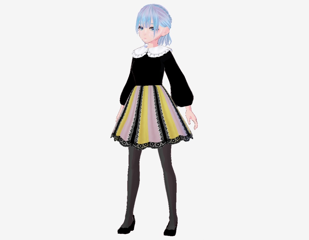 【VRoid衣装/3色セット】Lace Dress|レースワンピース・タイツ&靴付き