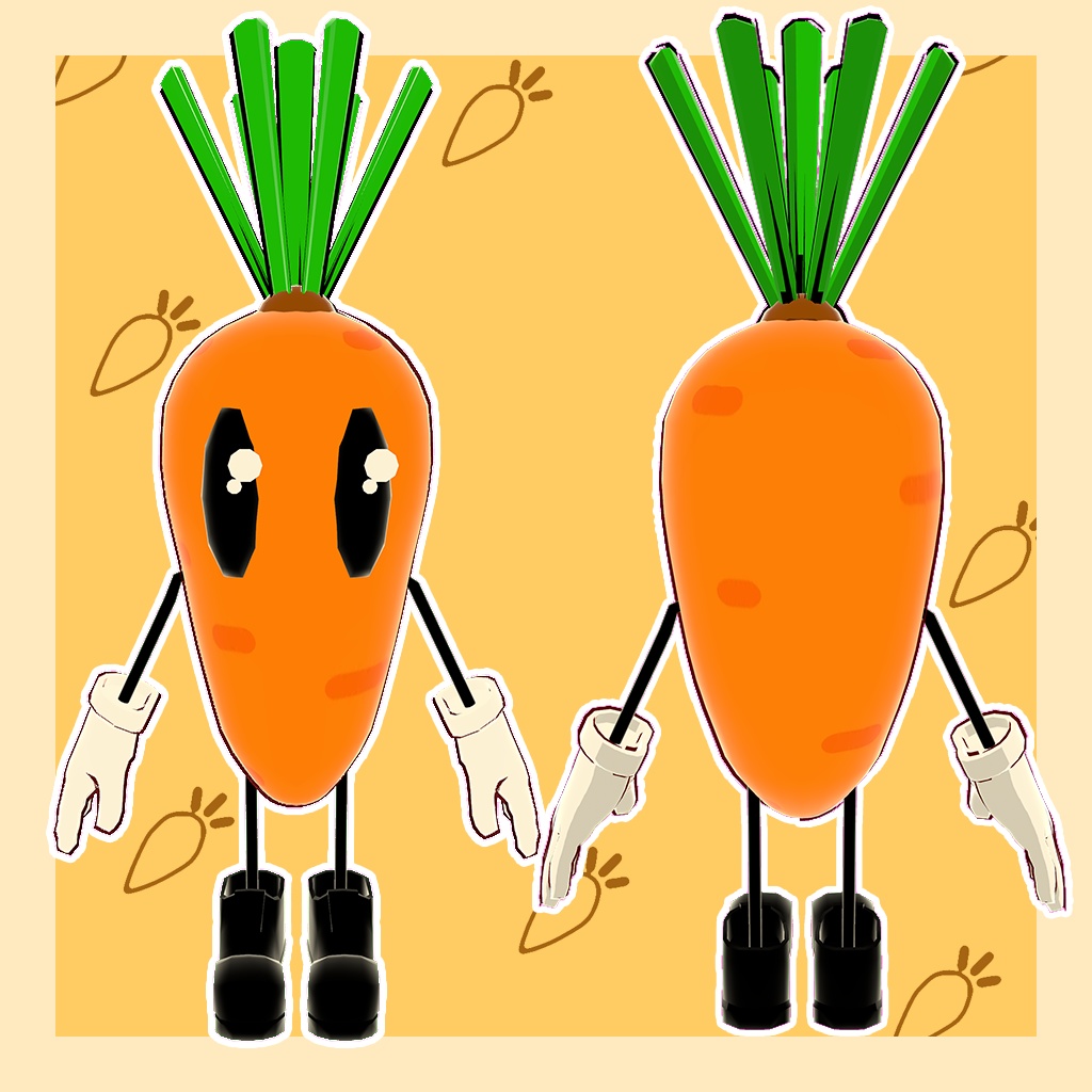 【オリジナル3Dモデル】にんじん族-マスコットVer