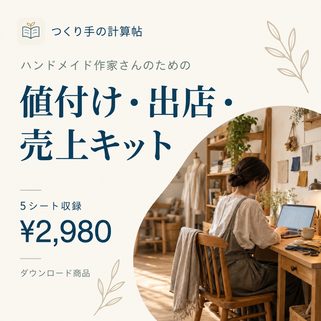 ハンドメイドの値付け・出店・売上キット｜つくり手の計算帖