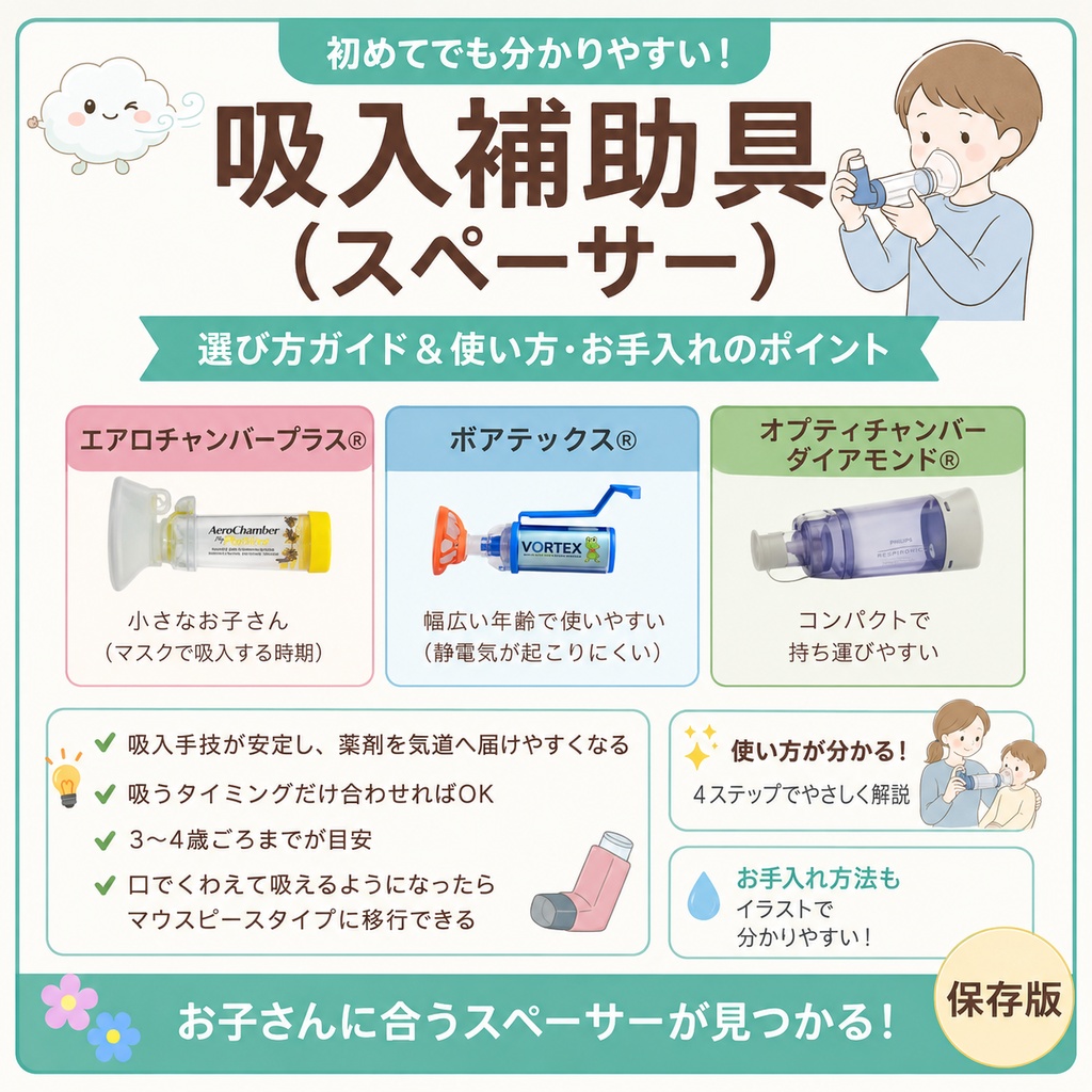 スペーサー・吸入補助具 選び方ガイド｜Canva編集版＋PDF
