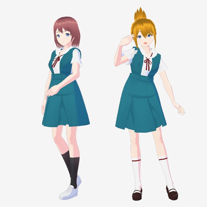 【VRoid用】ロボットアニメ風、学生服レディースタイプA
