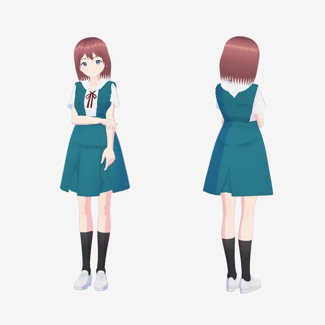 【VRoid用】ロボットアニメ風、学生服レディースタイプA