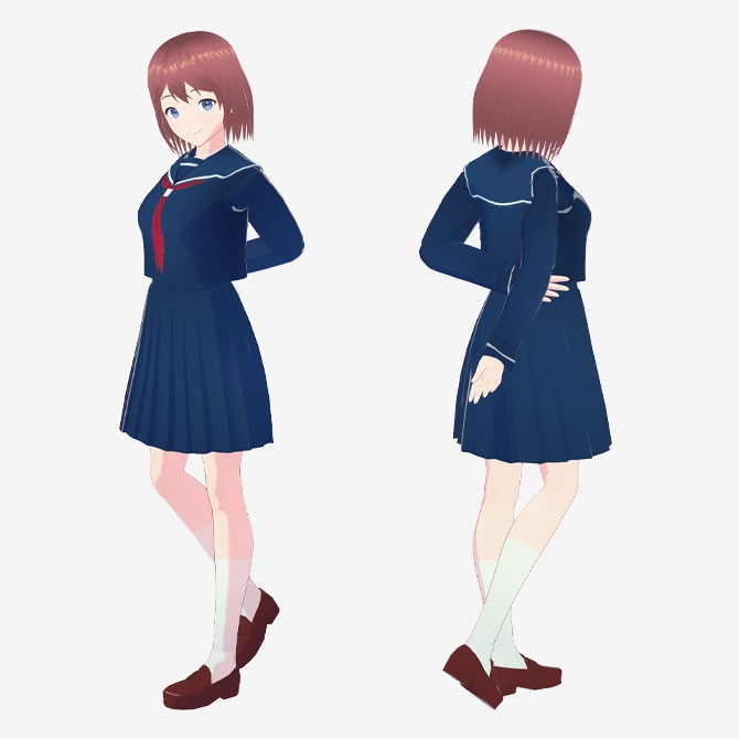 【VRoid用】昭和アニメ風セーラー服