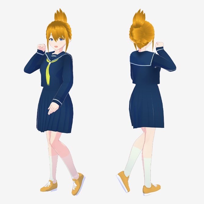 【VRoid用】昭和アニメ風セーラー服