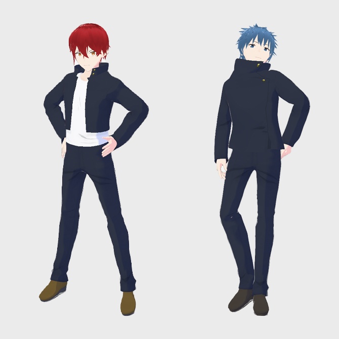 【VRoid用】少年漫画風学生服セットメンズタイプA