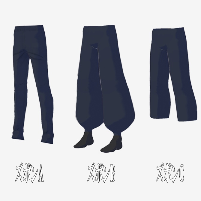 【VRoid用】少年漫画風学生服セットメンズタイプA