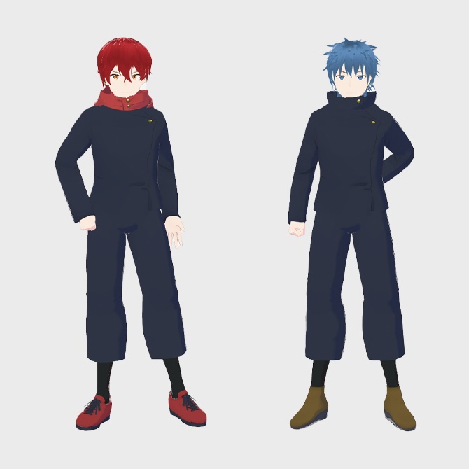 【VRoid用】少年漫画風学生服セットメンズタイプA