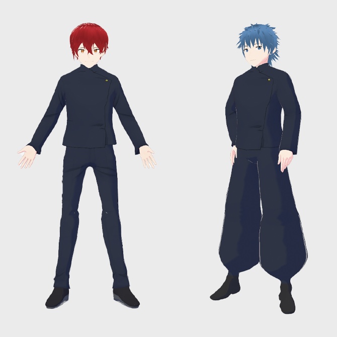 【VRoid用】少年漫画風学生服セットメンズタイプA