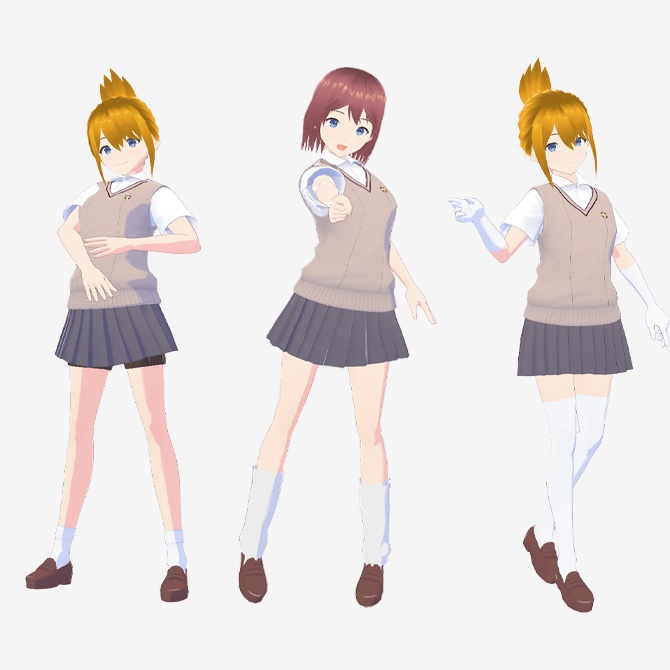 【VRoid用】ライトノベル風学生服レディースタイプA