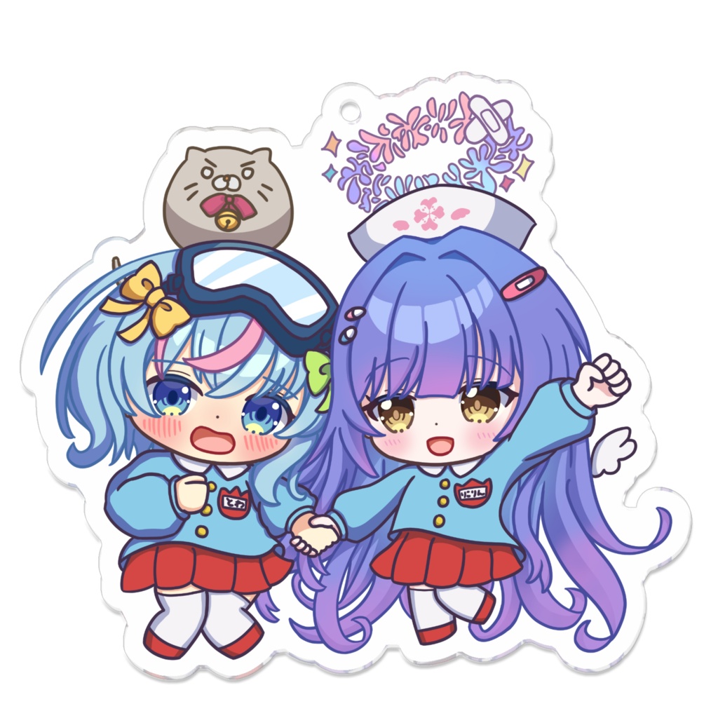 デフォルメトワ先生&リコリン(園児服)アクキー