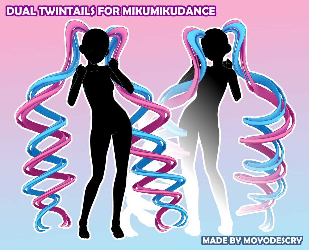 【MMD髪】Dual Twintails