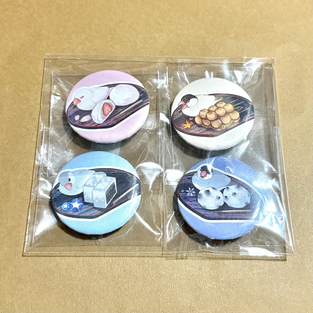 和菓子文鳥 ランダムバッジ