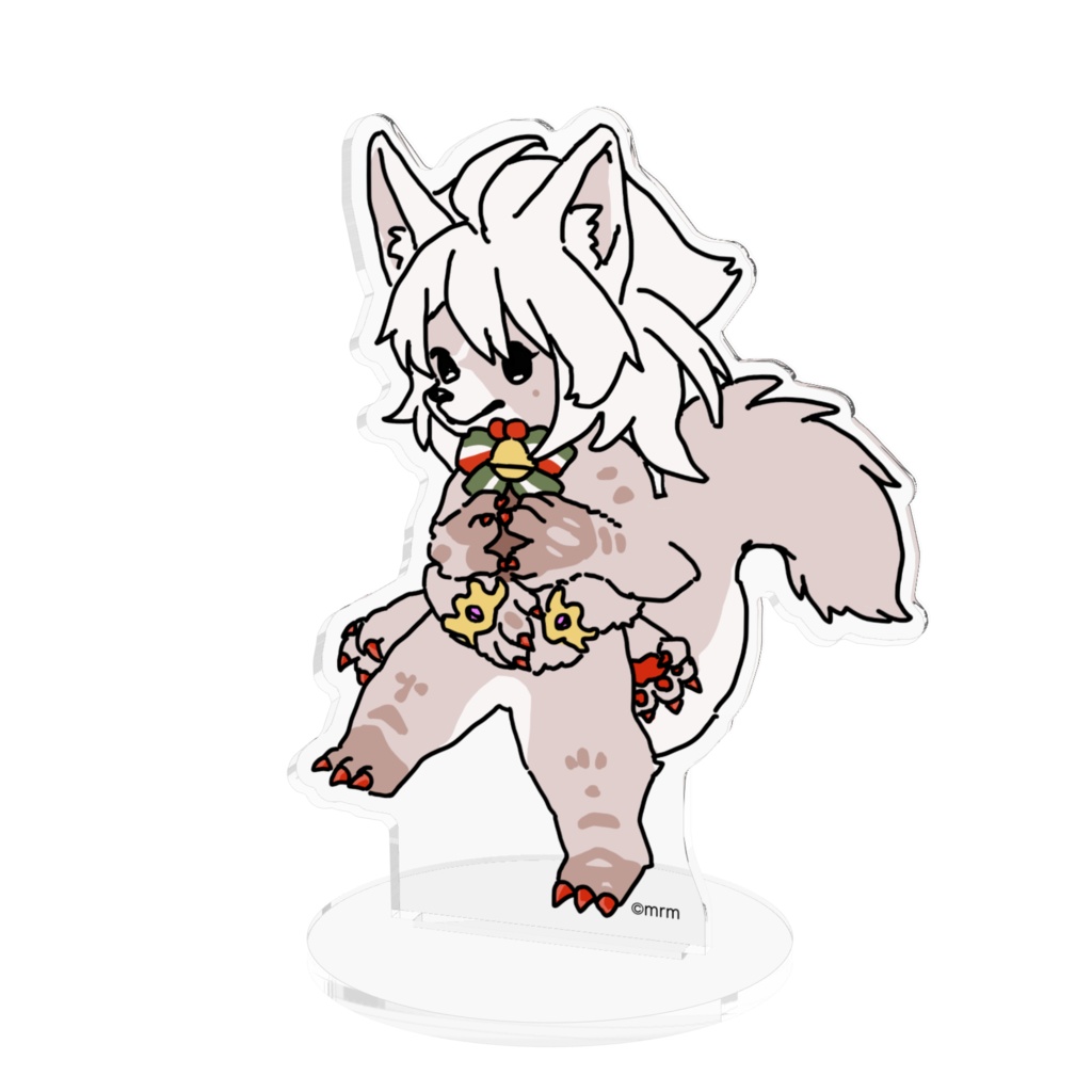 【100mm×100mm】クリスマス多腕白さんアクリルフィギュア【©mrm】