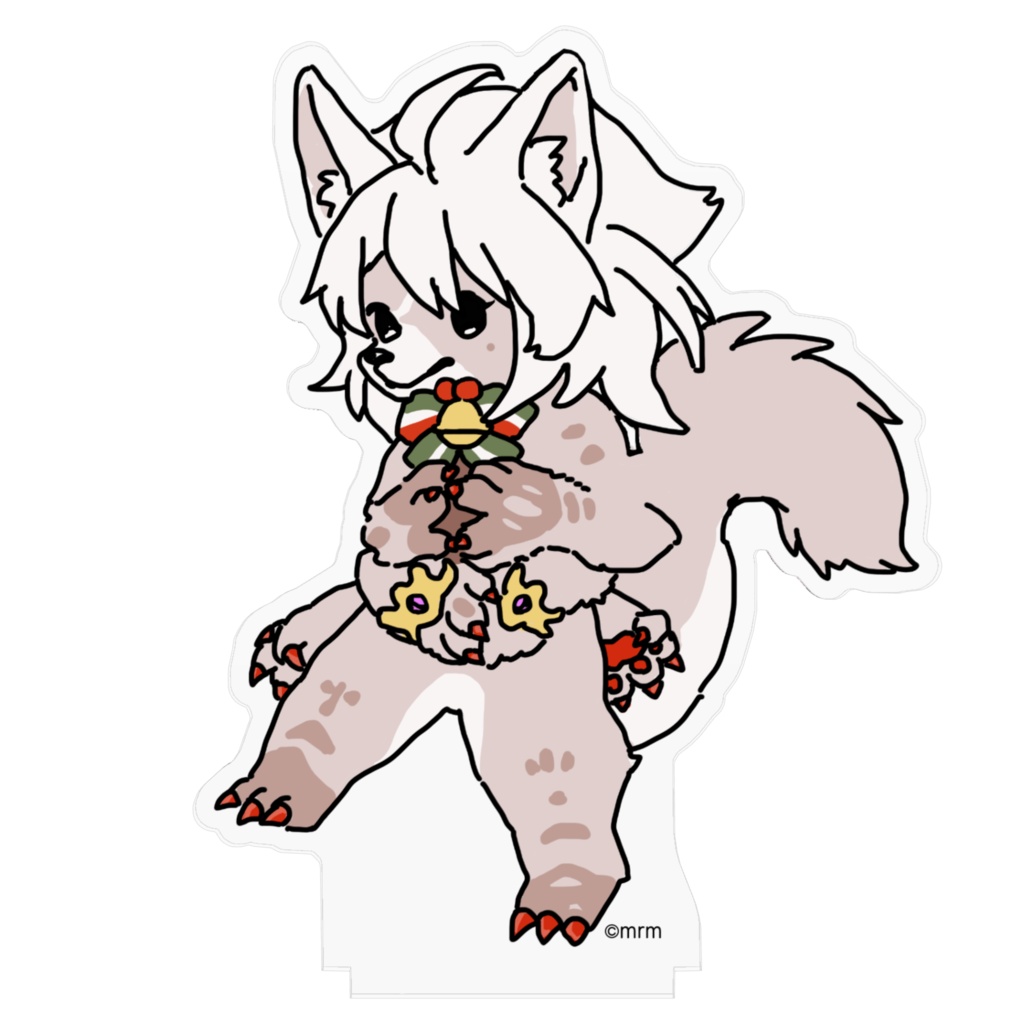 【100mm×100mm】クリスマス多腕白さんアクリルフィギュア【©mrm】