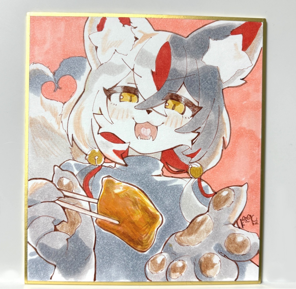 🦊限定1枚🌟 手書きイラスト「おいなりあーん♪うるし」