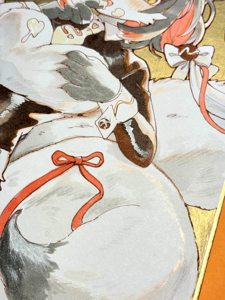 18x21cm【原画】チョコ逆バニー🦊色紙【限定1枚】