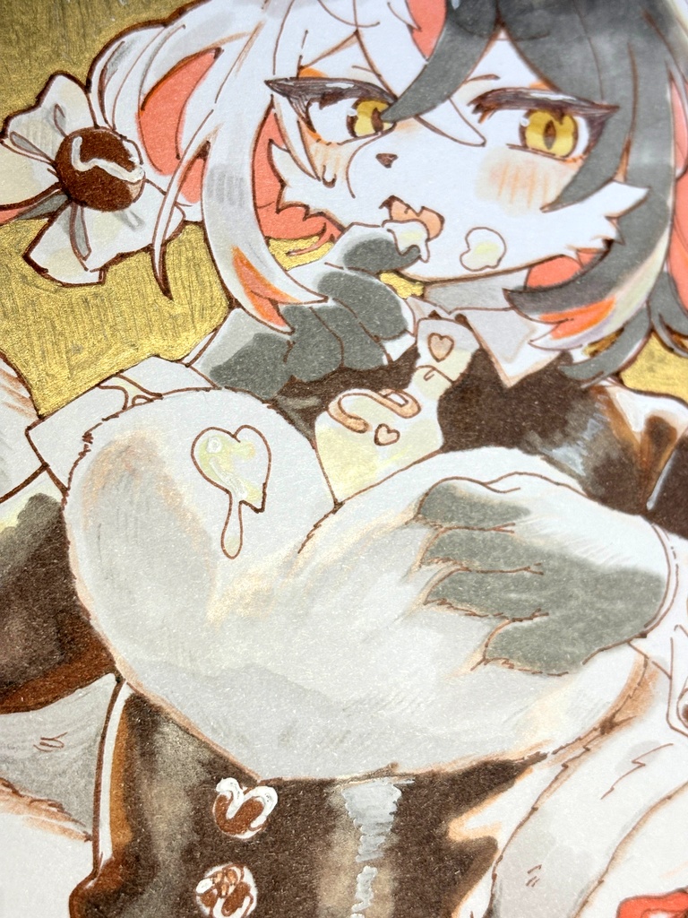 18x21cm【原画】チョコ逆バニー🦊色紙【限定1枚】