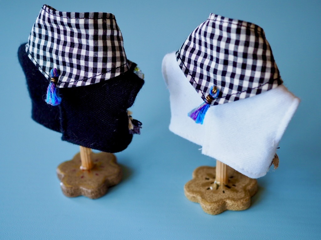 刺繍カットソー×ギンガムチェックストールset