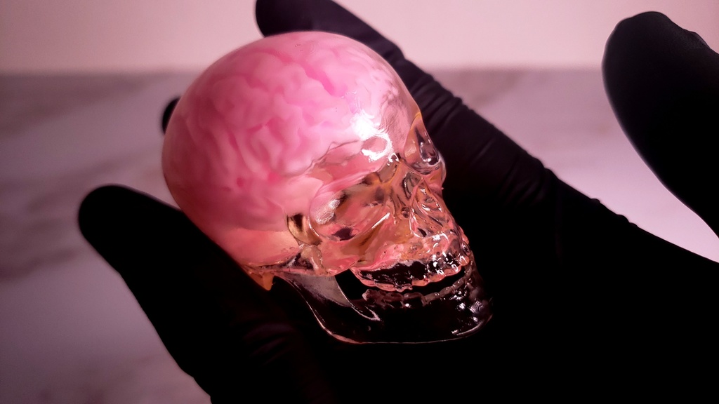 光造形3Dプリンターのための透明ドクロ