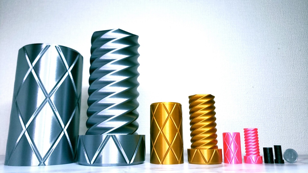 スルスル回る入れ子式六条ネジ3【3Dプリンター用データ】