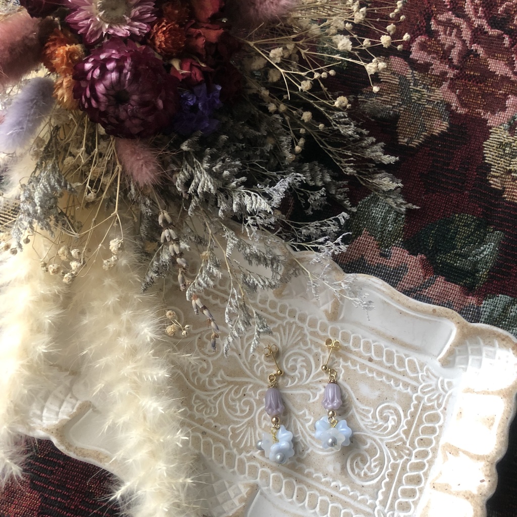 【ラスティカselect 午后の花零れ】イメージピアス※イヤリングに変更可能